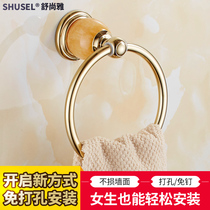 European towel ring Towel rack Golden bath towel hanging towel hanging ring Antique bathroom Bathroom towel hanging ring
