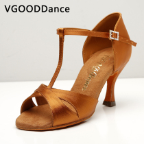 VGOOD Latin dance shoes female adult soft bottom medium-high heel professional art performance national standard dance Lumba precisely dance shoes