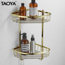 All-copper gold tripod bathroom rack wall-mounted storage toilet European wash table triangle rack