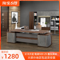 Great Luxury Office Furniture Atmosphere Light Extravagant Chairman Boss Table Big Bantai President Manager Desk Chair Combination