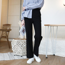 2021 autumn impact force push ~ show high mop pants casual suit pants drop feeling straight wide leg pants long girl