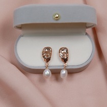 Baroque pearl earrings female French retro court style celebrities temperament silver needle earrings advanced feel earrings