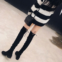 Over-the-knee boots womens boots flat-bottomed high boots 2018 autumn and winter new net red thin boots long boots stretch boots