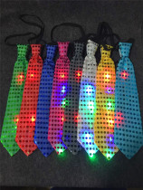New LED colorful glitter sequin tie unisex luminous bow tie bar night party props trend