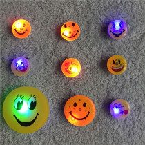 Large flash brooch luminous badge colorful badge fluorescent brooch cute smiley brooch stall toys