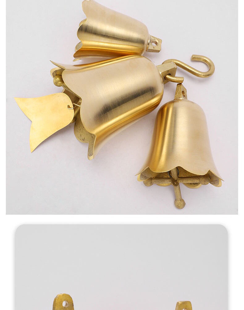 自产自销纯铜铃铛铜钟风铃居家摆件挂饰寺庙八角挂铃配件房梁怀旧