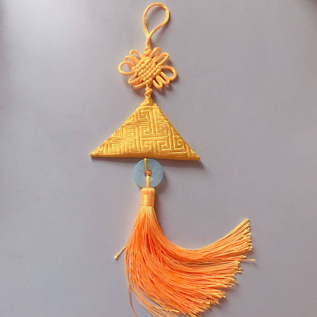 儿童宝宝三角形婴儿护身符袋平安符袋福袋空袋胎毛发手工定制黄色