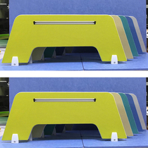 Desk baffle Acrylic shaped fabric curved screen board with aluminum slot desk accessories partition glass