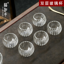 Japan-style glass small tea cup Home living room Gongfu tea cup black tea brewing tea cup suit minimalist transparent mug