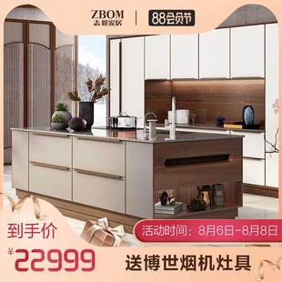 official zhibang kitchen cabinet kitchen decoration cabinet customized overall chinese open quartz stone table top modern luxury