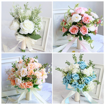 Hand-held bride Han-style wedding-style marriage certificate simulation flower bouquet Mori wedding photography props handheld flowers