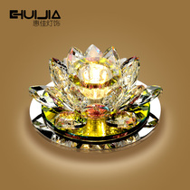 Creative crystal aisle light simple modern led corridor porch living room spotlight colorful lotus glass downlight