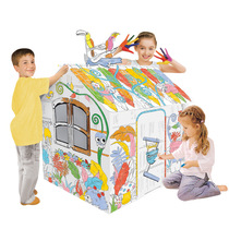 cardboard3D painted graffiti three-dimensional House sub-diy creative educational children interactive toys hand-assembled