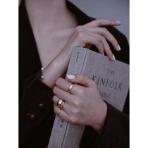 Jueves foundation ring Rings Titanium Steel Gold Plated 18K Gold Lukewarm Wind Small Crowdring 100 lap Dins women