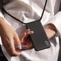 Jueves black inclined satchel shell iphone12 silicone gel apple 13 hanging rope 11promax full bag back bag style