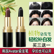 Korean disposable hair dye stick Crayon hair dye cover white hair cream Pure plant natural does not hurt hair black