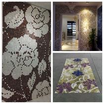 Glass mirror mosaic Rose living room TV background wall European puzzle parquet entrance building materials mosaic