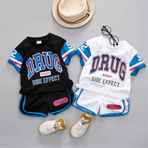 1-and-a-half-year-old boys basketball suit summer short-sleeved sportswear two-piece cotton childrens baby summer dress Western style
