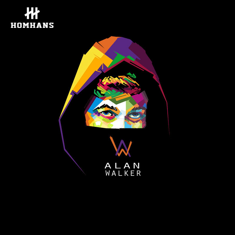 艾伦沃克t恤 alan walker 短袖纯棉透气印花电子音乐dj周边潮