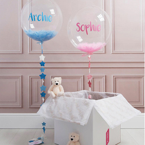 Bobo 183624 inch transparent round large feather sequin filler birthday party decoration balloon