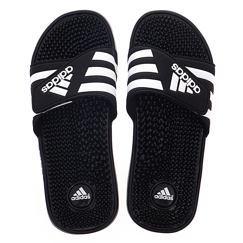 阿迪达斯运动拖鞋男2018夏季魔术贴浴室防滑按摩凉沙滩拖鞋078260