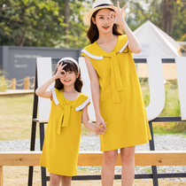 2021 fashion trend simple casual thin cover baby belly mother and daughter dress summer sister dress