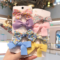 Broken flower bow hairclip children Korean ins top clip bangs clip little girl side clip hairpin hair accessories set