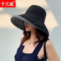 Double-sided fishermans hat female summer Korean version of Joker tide youth leisure basin hat sunshade sun protection UV sun hat