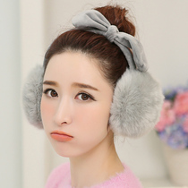 Earmuffs warm earmuffs womens winter cute rabbit ears bow imitation rabbit hair increase ear warm ear bag ear cover Korean version