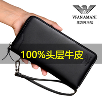 VFANAMANI Wallet Male Features Leather Purpose Business Buffalo Handbag Men Handbag