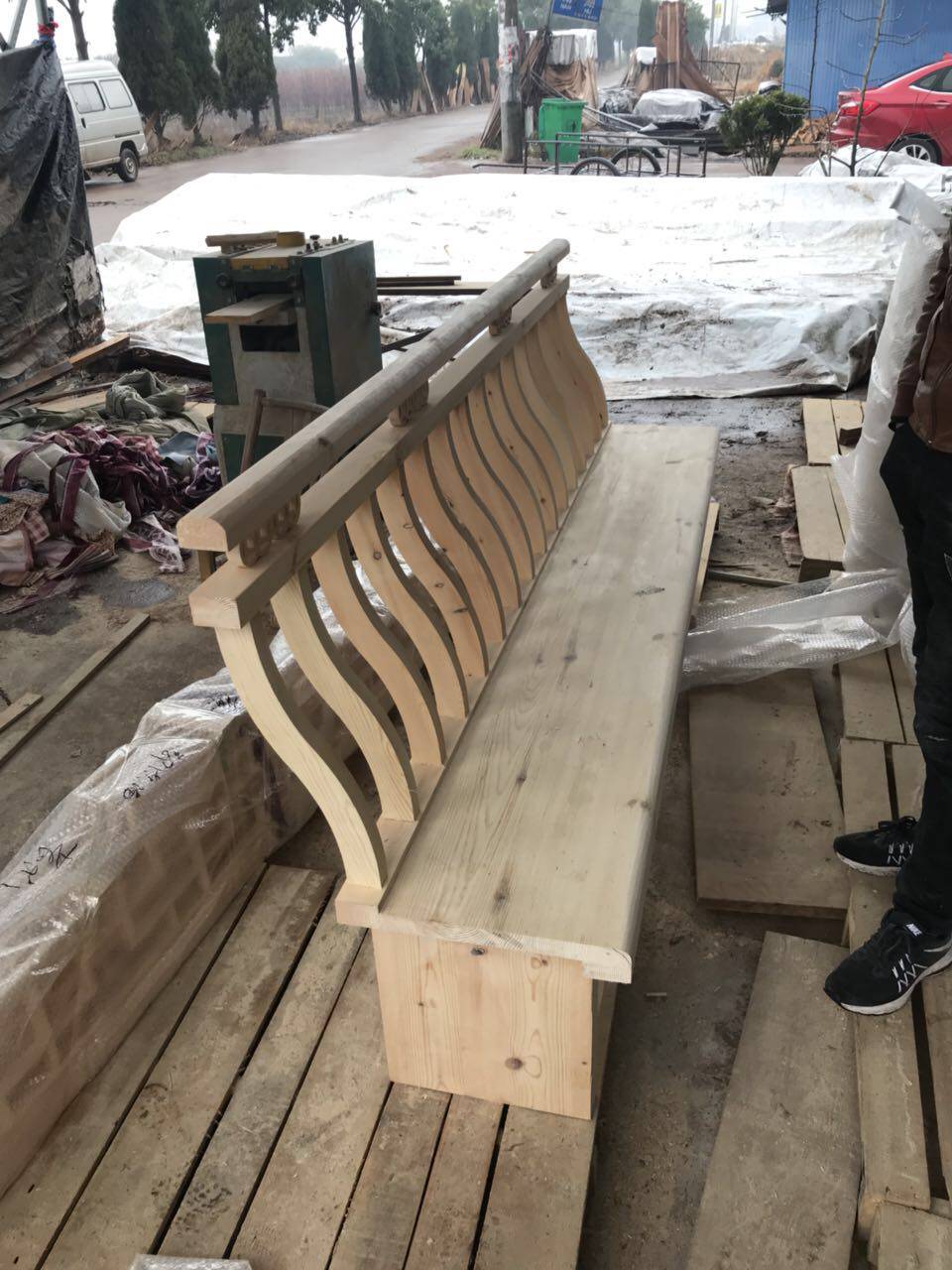 东阳木雕 厂家直销 中式实木仿古靠背围栏扶手美人靠吴王靠定做