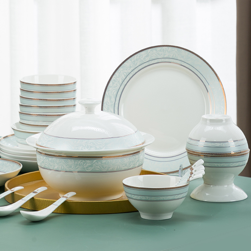 The dishes suit I and contracted household bowls of ipads plate combination of jingdezhen fuels the upscale tableware suit