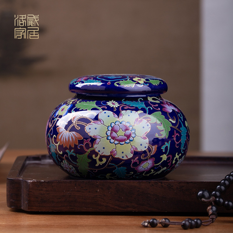 Blower, colored enamel caddy fixings ceramic mini sealed as cans of jingdezhen tea service parts small tea POTS