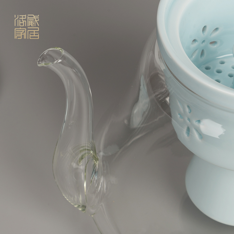 Glass teapot household thickening filtration jingdezhen electric TaoLu boiled tea set high temperature resistant single pot, kettle