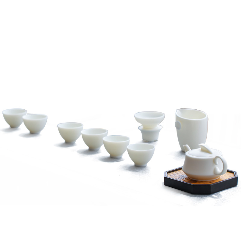 White porcelain touch the floor clearance 】 【 kung fu tea set home office teapot teacup of a complete set of gift boxes