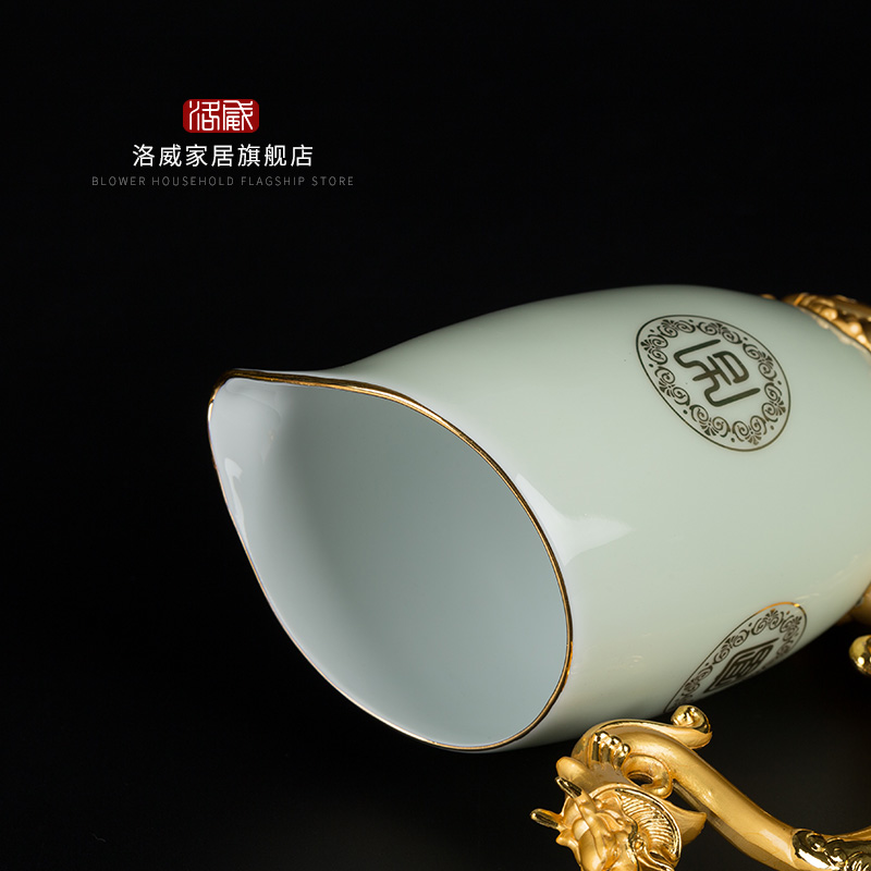 Jingdezhen wine suits for Chinese style Chinese zodiac animal heads liquor cup of wine and wine of archaize ceramic gifts