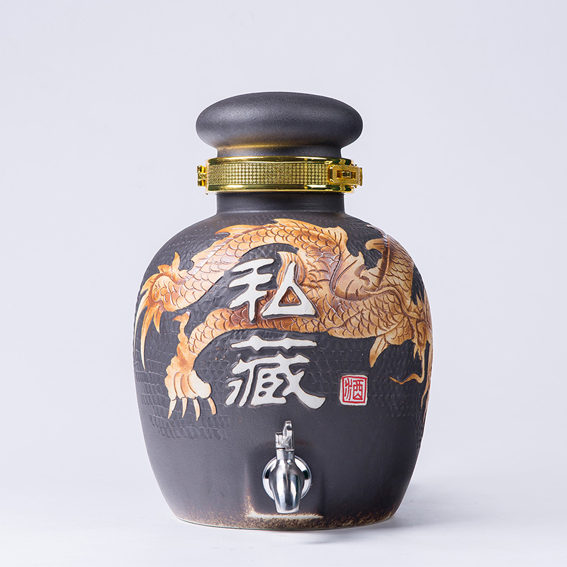 Clearance!!!!!! Ceramic household archaize jingdezhen Ceramic mercifully wine wine jar it 10 jins hip flask bottles with tap