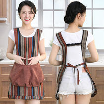 Large pocket shoulder strap apron love small fresh home kitchen personality fashion nail uniform waterproof customizable