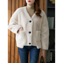 U home Spain high beauty fur one coat young sheep cut short coat women winter fur