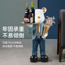 King Size Cartoon Violent Bear Tray Ornament Large Floor Living Room Internet Red Light Luxury TV Cabinet Next to Decor