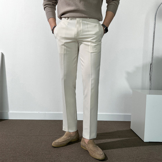 Spring and summer thin Korean men's pants purchasing side waist elastic straps slim nine-point casual pants men's trousers PT1892
Spring and summer thin Korean men's pants purchasing side waist elastic straps slim nine-point casual pants men's trousers PT1892