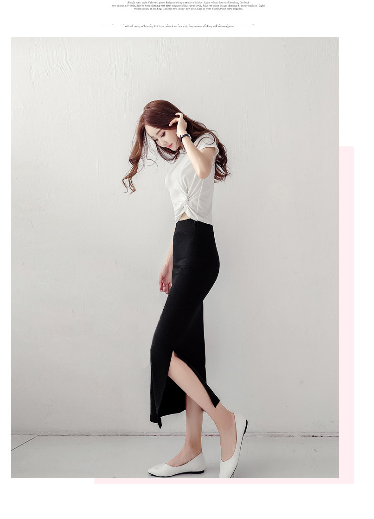 侧开叉一步裙包裙半身裙女春季中长款夏装韩版莫代尔高腰包臀裙子