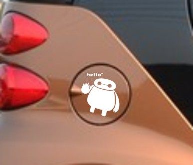 包邮汽车划痕车贴 超能陆战队之大白碰拳汽车身个性装饰用品