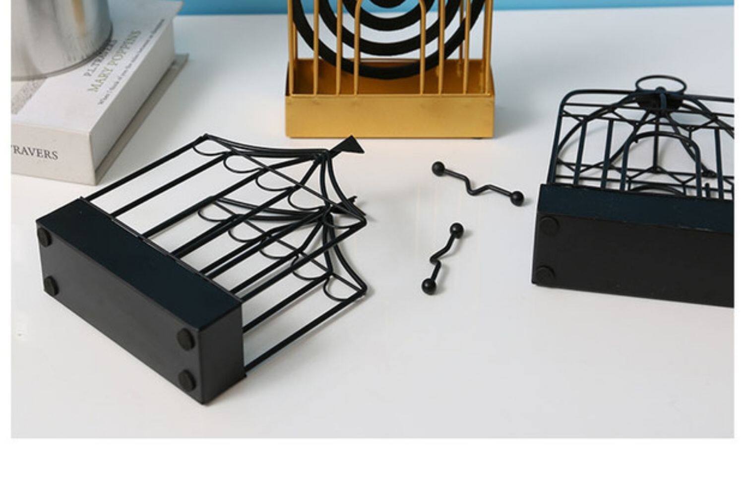 创意鸟笼蚊香架子室内户外蚊香盒家用可挂蚊香托盘香薰檀香炉熏香