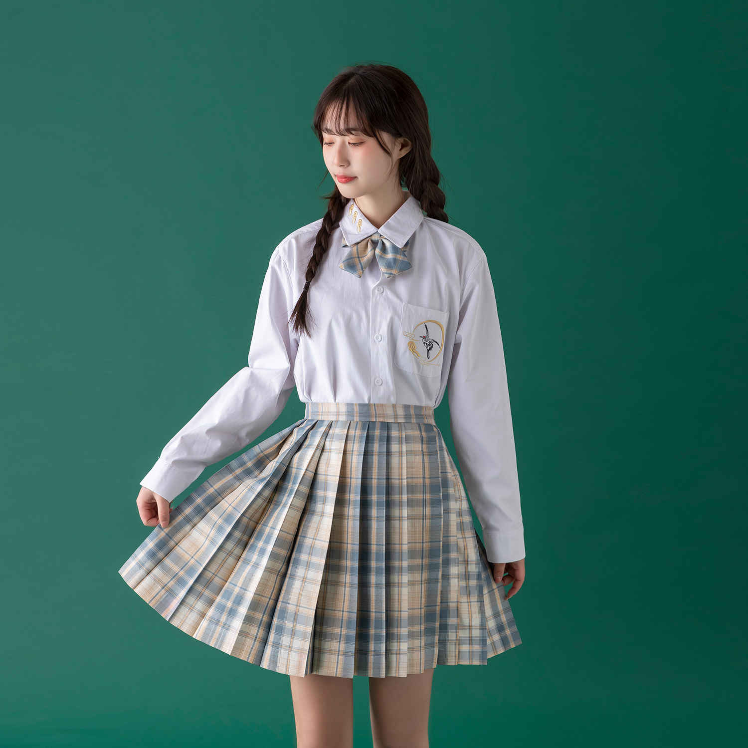 女类中性风西服jkdk制服班服驼色勋章西装女装