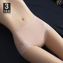 Pure Cotton High Waist Briefs Female Graphene Antibacterial Crotch Thin lace Sexy lady Tites glutes Belly Triangle Shorts