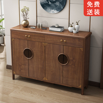 New Chinese shoe cabinet home door large capacity porch cabinet solid wood frame storage locker into the balcony Hall Cabinet