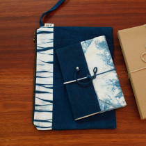 Blue sequel dye carrying bag light and small briefcase for men and women universal unique blue zdyeing national wind