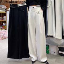 Casual suit pants high waist wide leg pants womens 2021 spring and summer New loose thin trousers hanging feeling mopping trousers tide