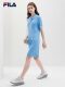 FILA 斐乐官方女子编织连衣裙2024夏季新款时尚休闲翻领短袖裙子 FILA 斐乐官方女子编织连衣裙2024夏季新款时尚休闲翻领短袖裙子